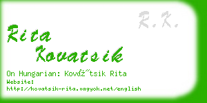 rita kovatsik business card